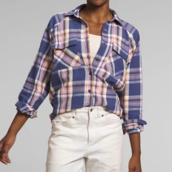 The North Face Tops - The North Face shirt NEW large Flannel Camp Shirt Nature Magic Purple Plaid